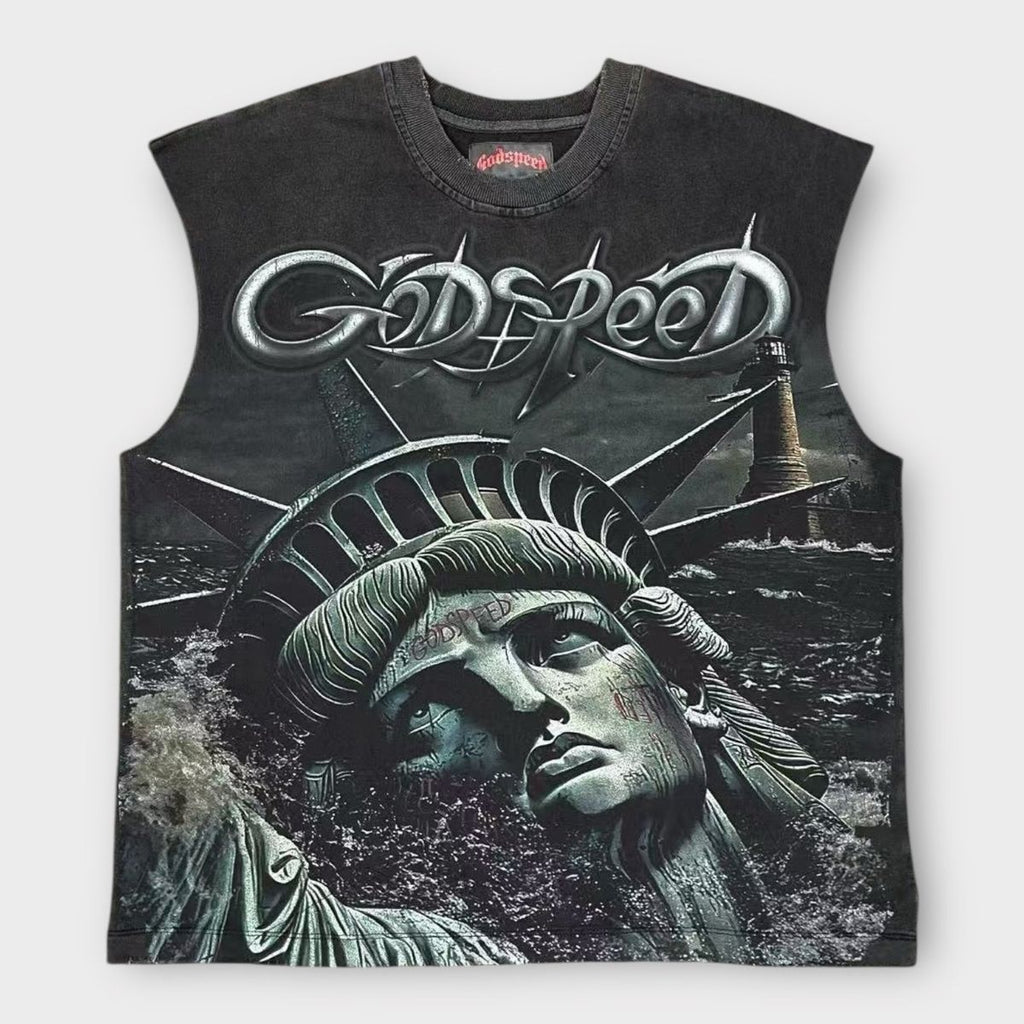 Godspeed Sunken Liberty 2 Sleeveless T-Shirt Black Wash
