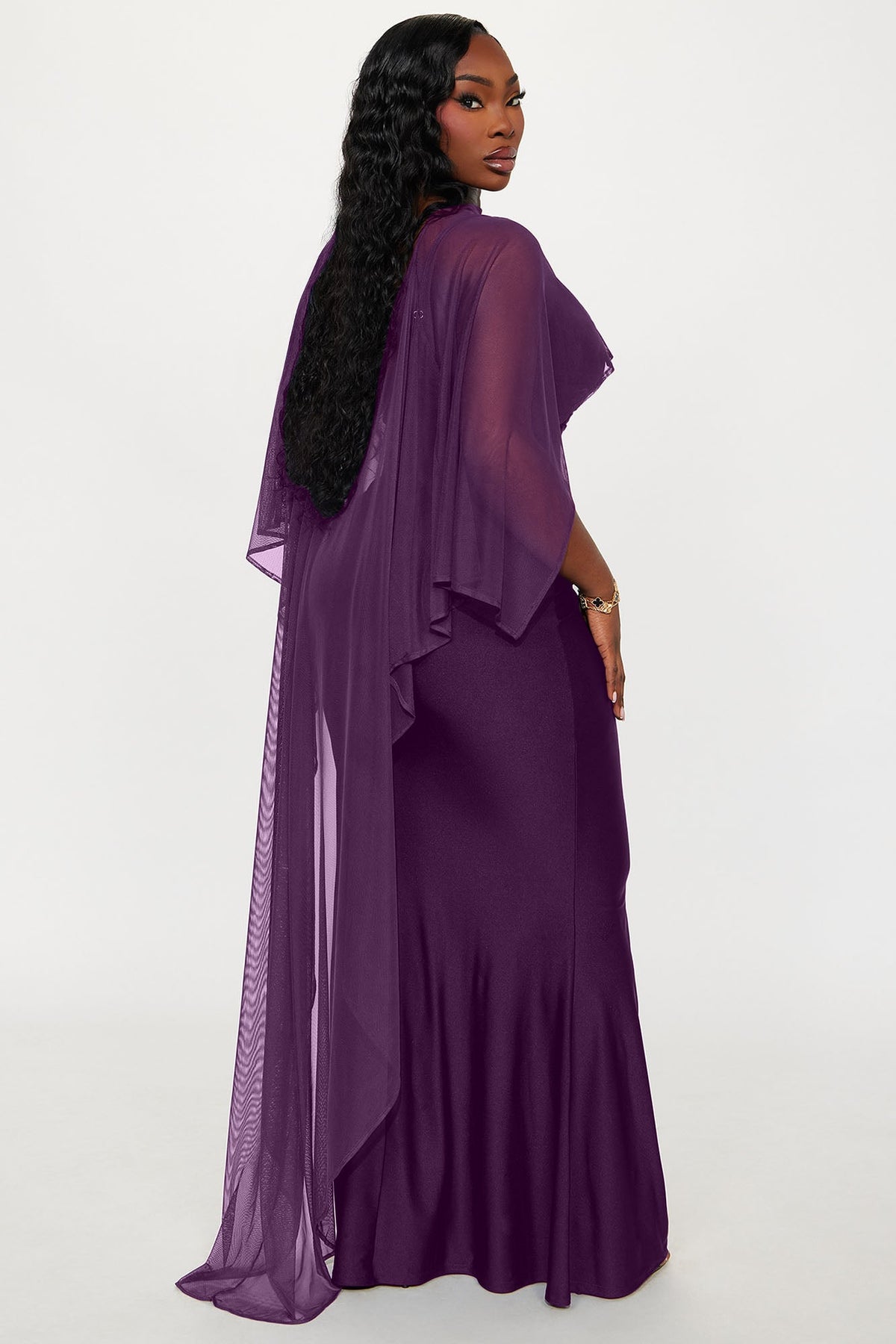 Staying True Satin Maxi Dress - Plum