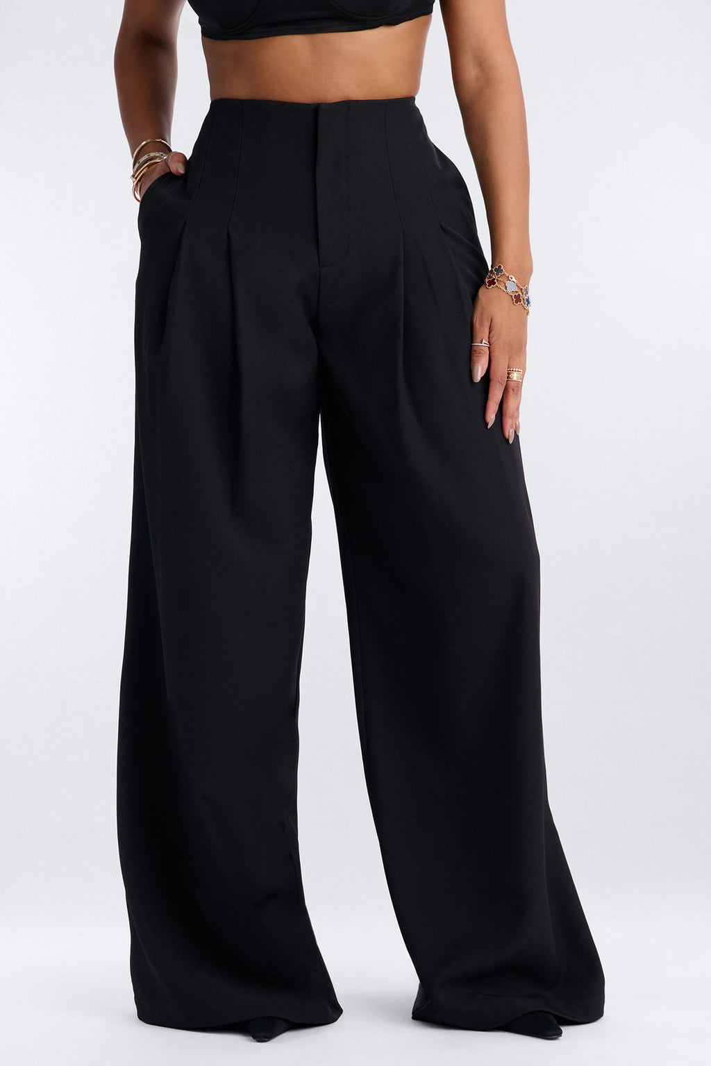 Locked In Croc Corset Trouser Pant - Black