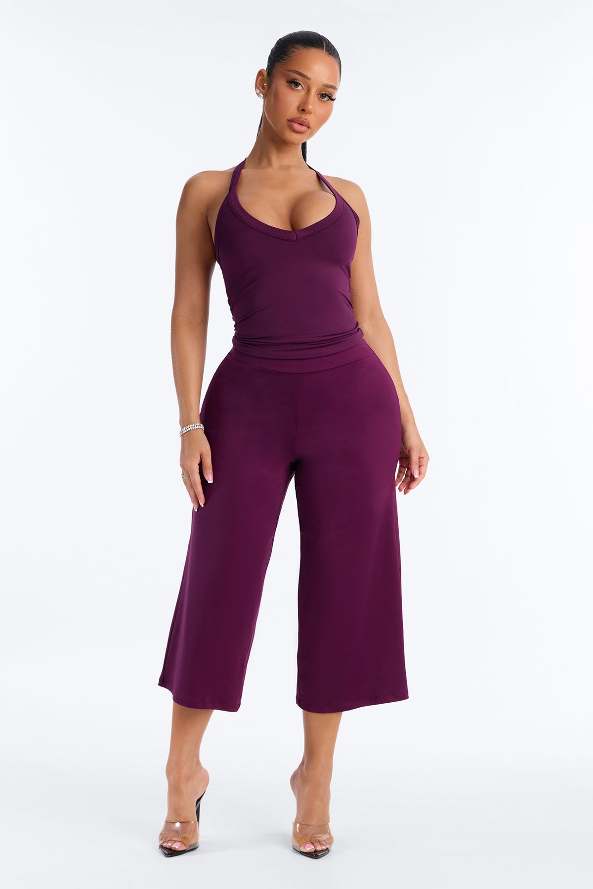 Contour Gaucho Capri Pant - Purple