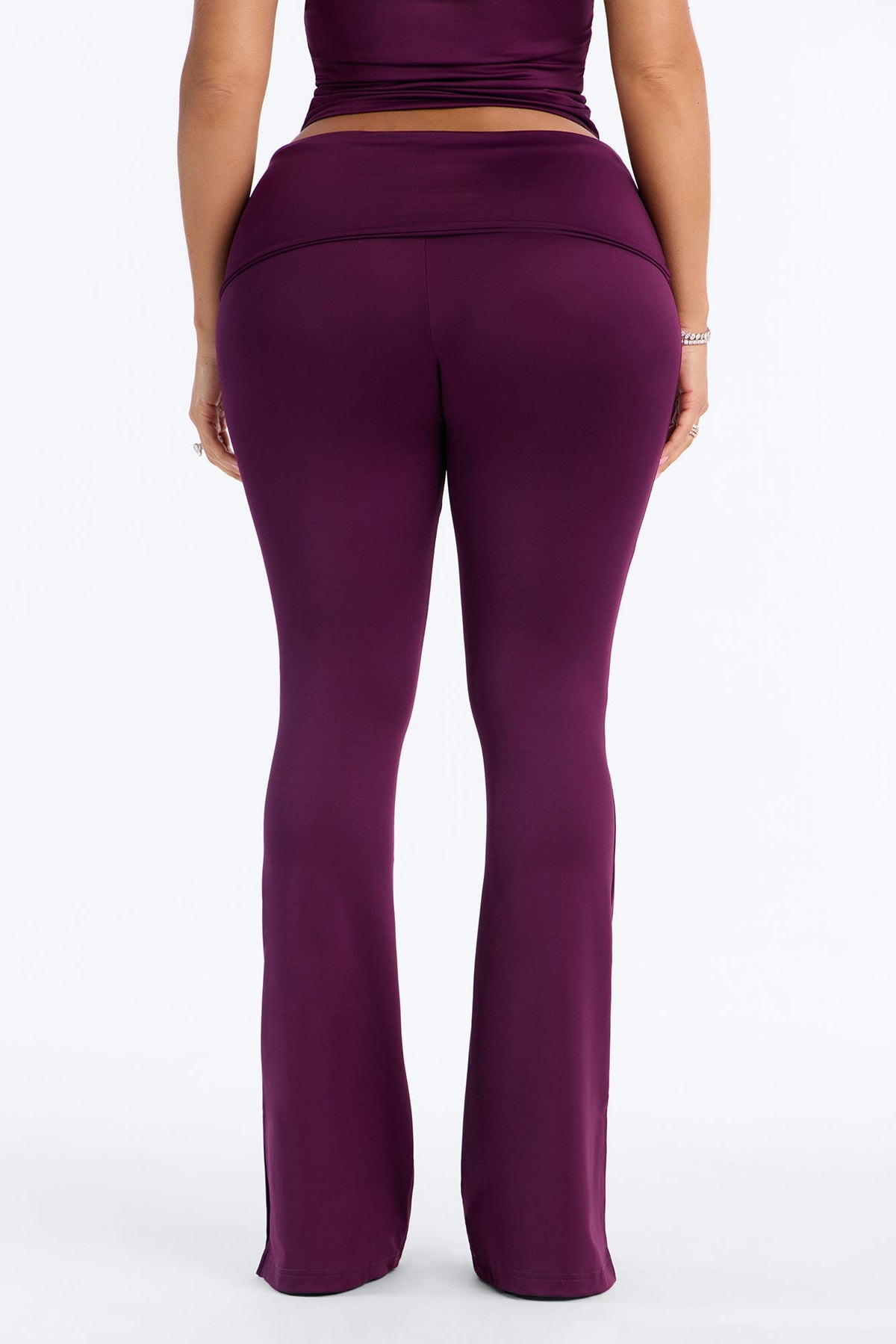 Contour Foldover Split Flare Legging - Purple