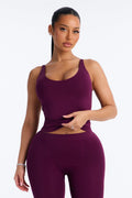 Seamless Smooth Double Lined Scoop Neck Cami Top - Purple