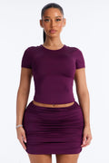 Contour Double Lined Short Sleeve Baby Tee - Purple