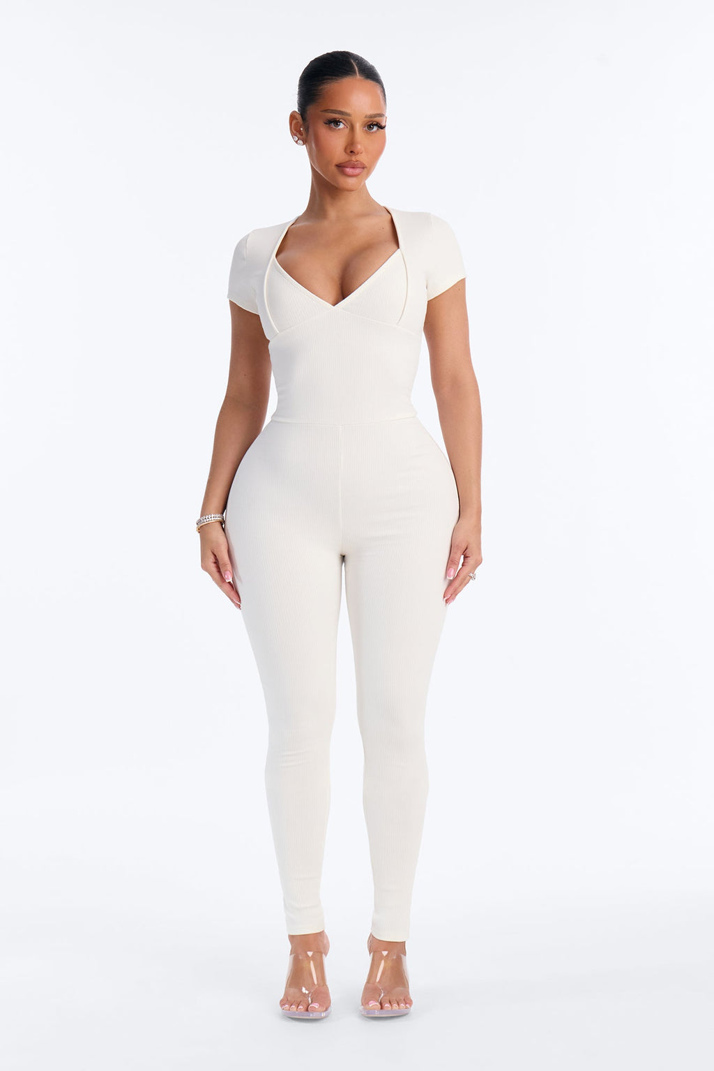 Sutton Snatched Skinny Leg Jumpsuit - Off White