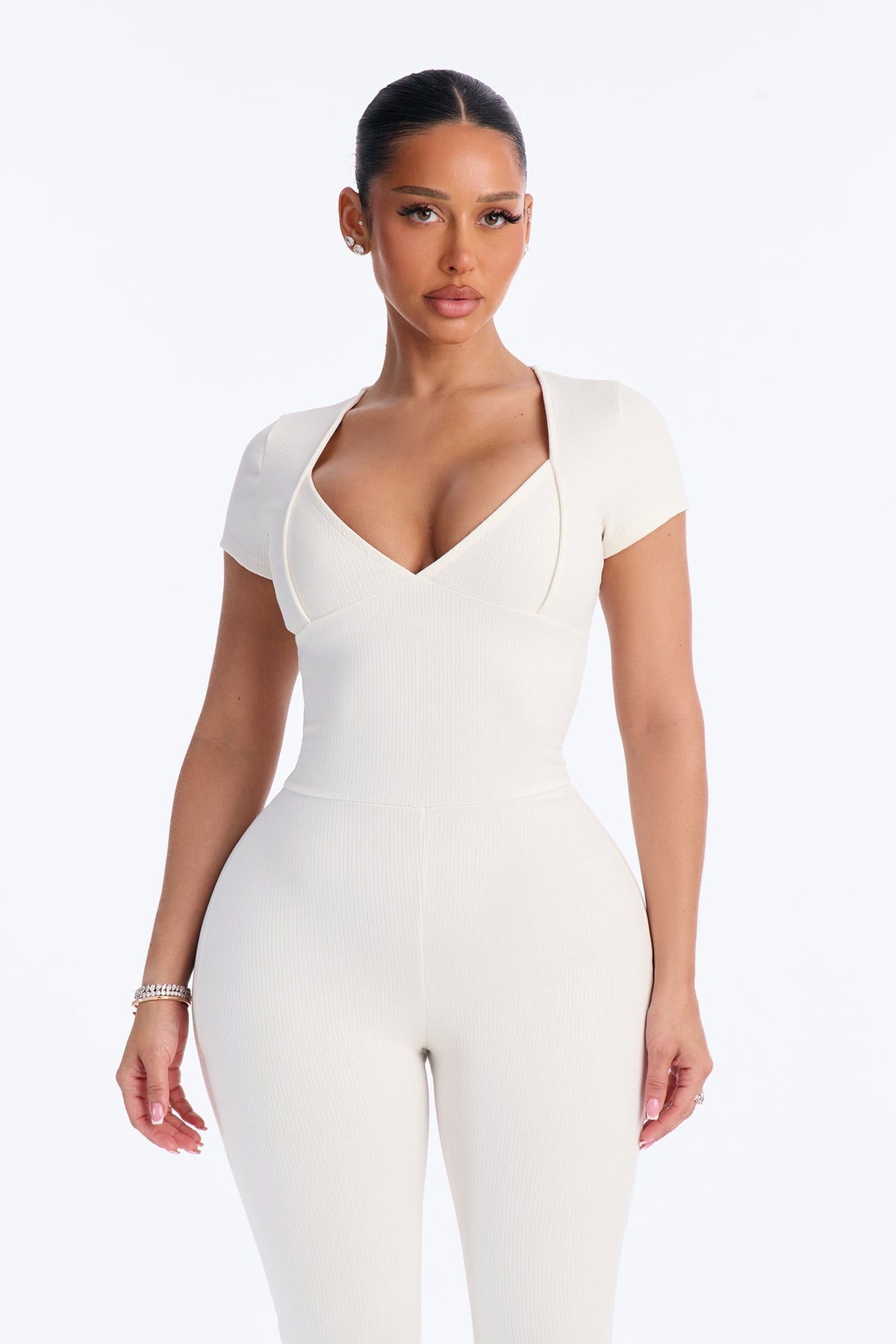 Sutton Snatched Skinny Leg Jumpsuit - Off White