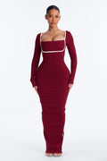 Drea Snatched Maxi Dress - Wine