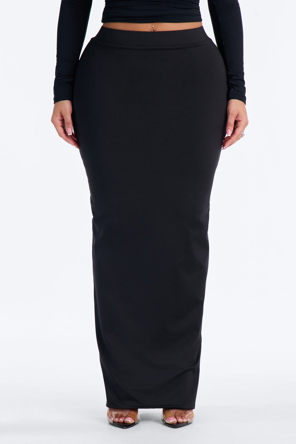 Contour Double Lined Maxi Skirt - Black