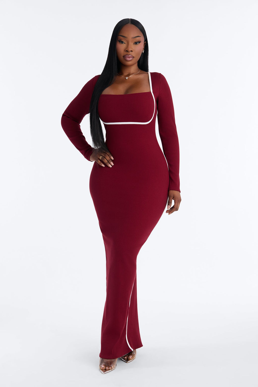 Drea Snatched Maxi Dress - Wine