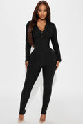 Right Next To You Sweater Jumpsuit - Black