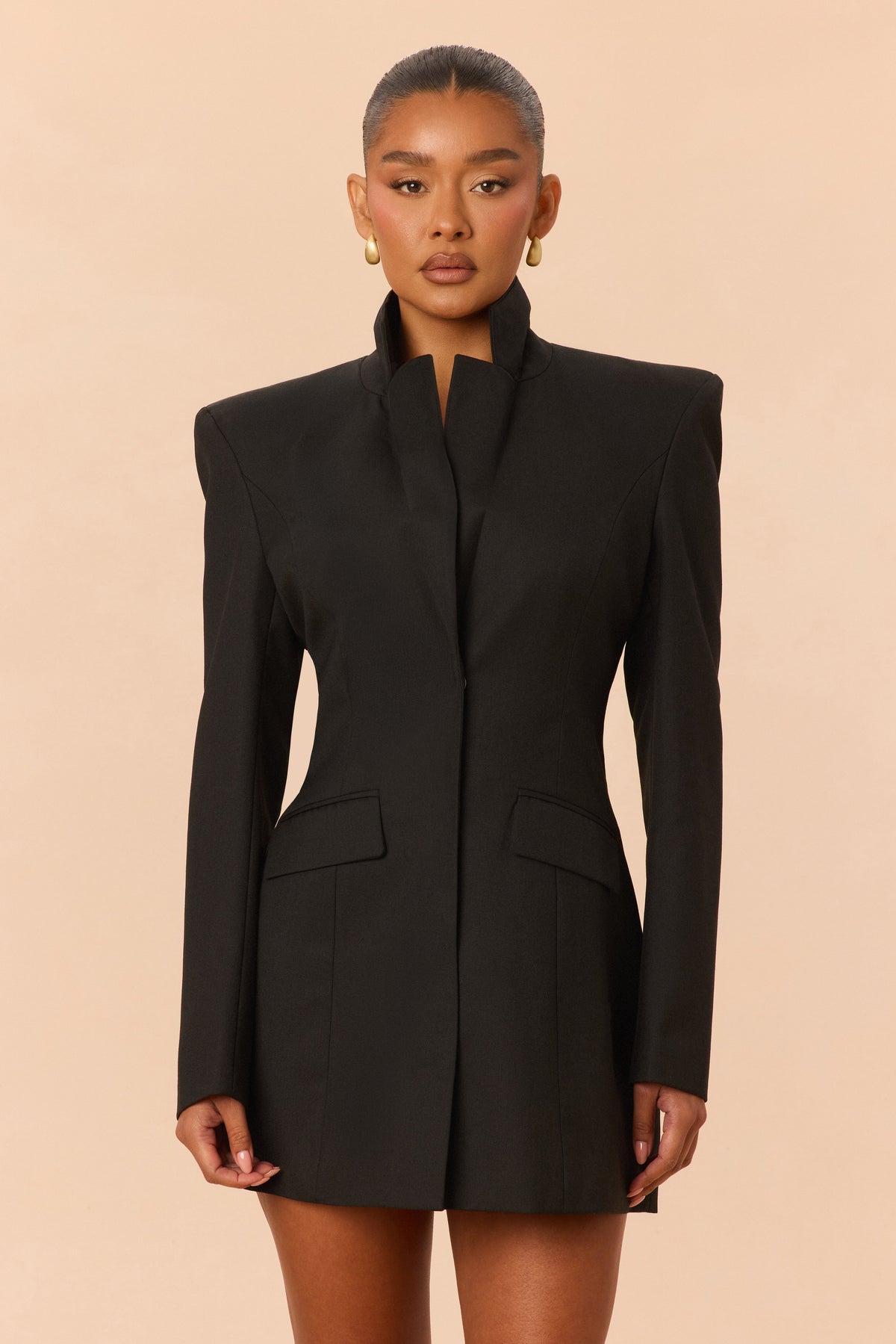 Rock Your World Blazer Mini Dress - Black