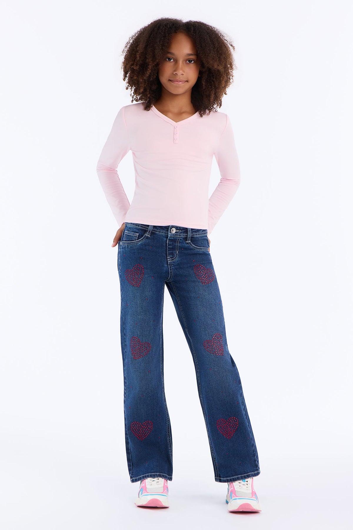 Mini Gave My Heart Away Wide Leg Jeans - Dark Wash