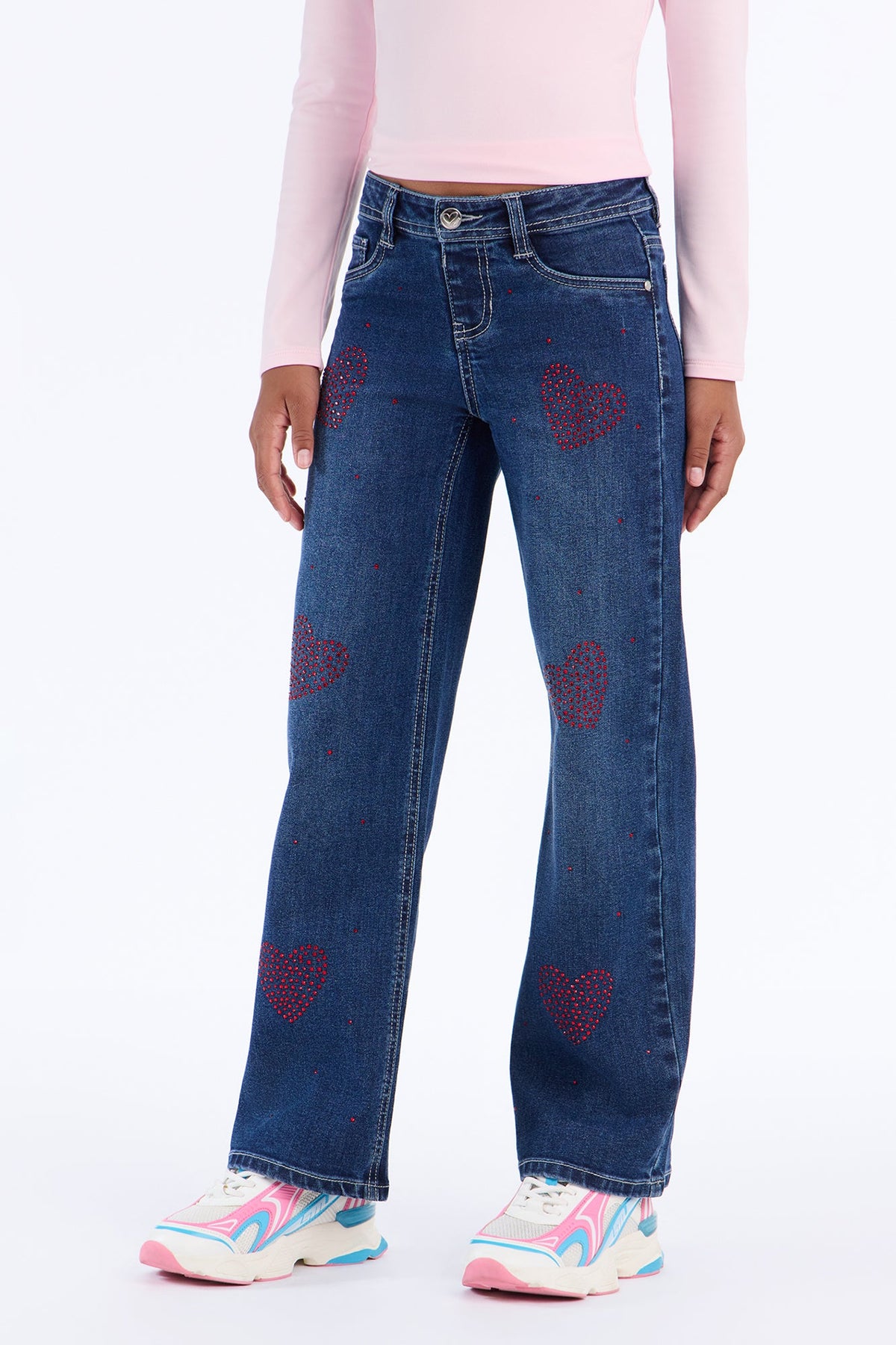 Mini Gave My Heart Away Wide Leg Jeans - Dark Wash