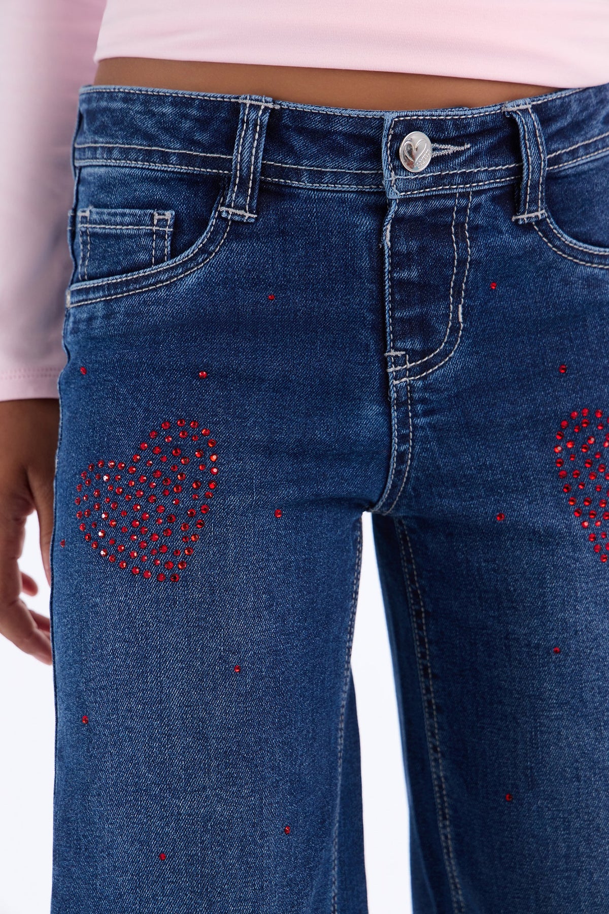 Mini Gave My Heart Away Wide Leg Jeans - Dark Wash