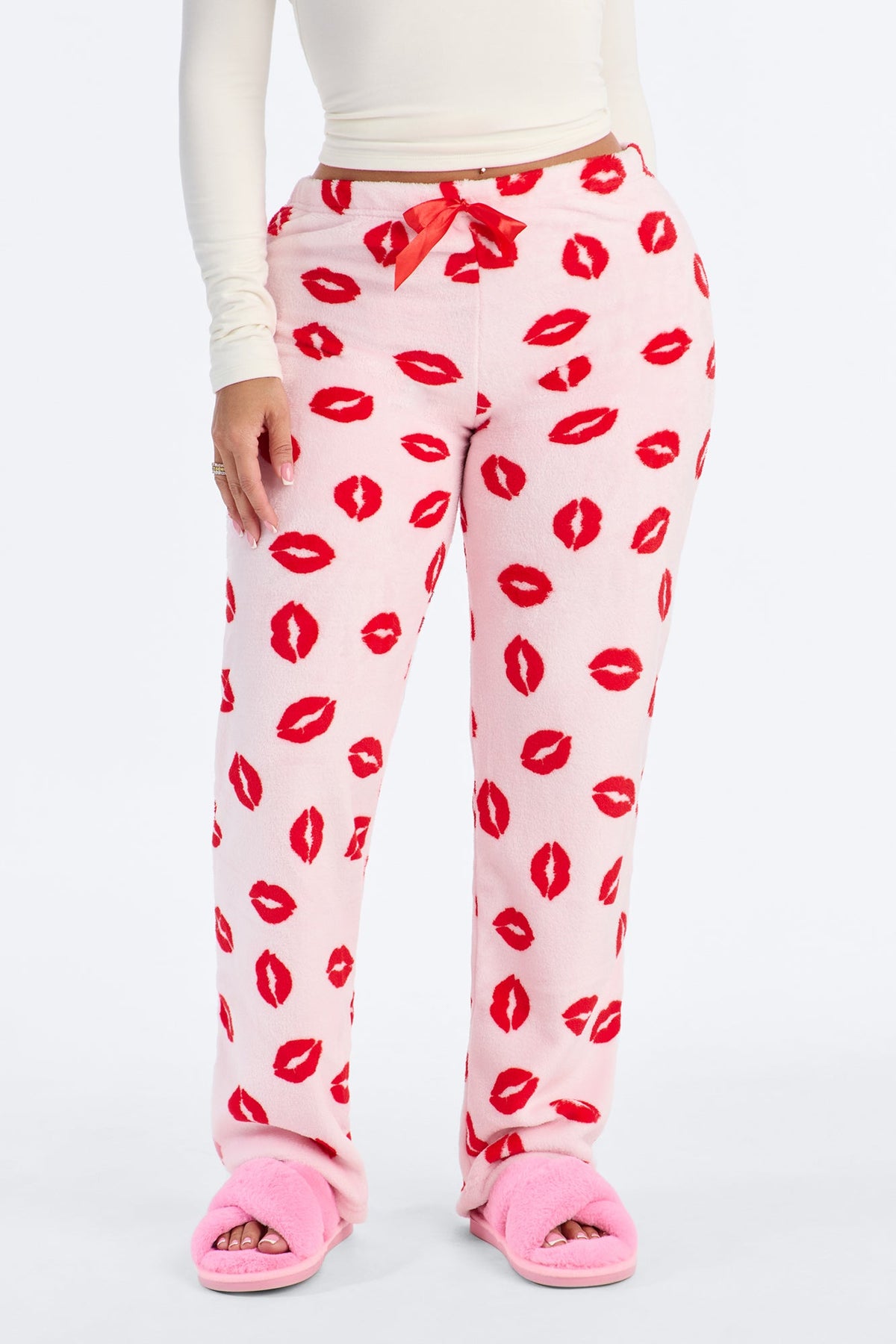 Need Your Kiss Plush PJ Pants - Pink/combo