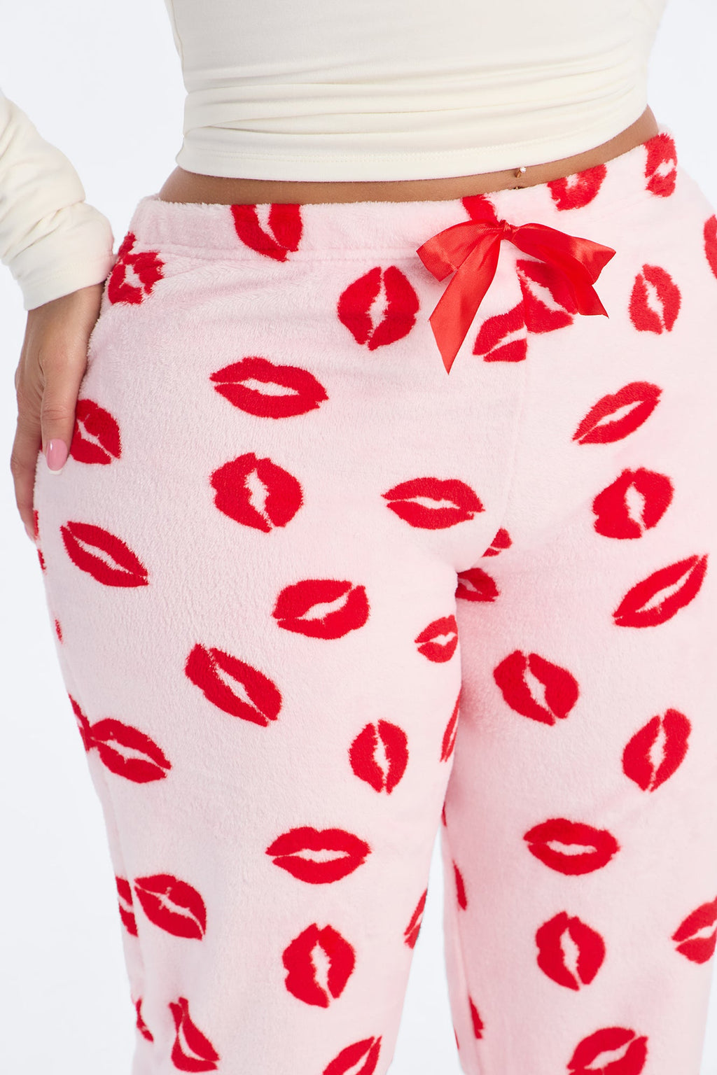 Need Your Kiss Plush PJ Pants - Pink/combo