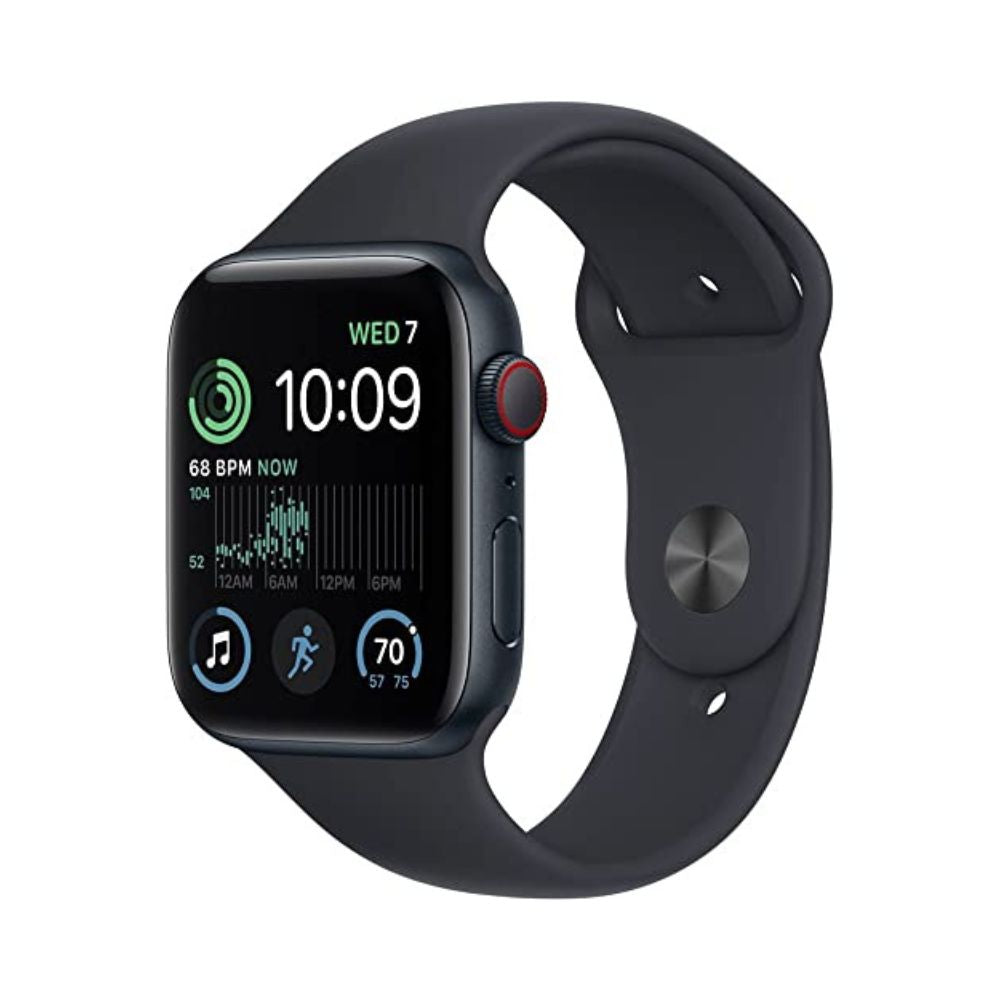 Apple Watch SE (2nd Gen) (GPS + Cellular, 44mm) - Midnight Aluminum Case with Midnight Sport Band, M/L - MNU03LL/A