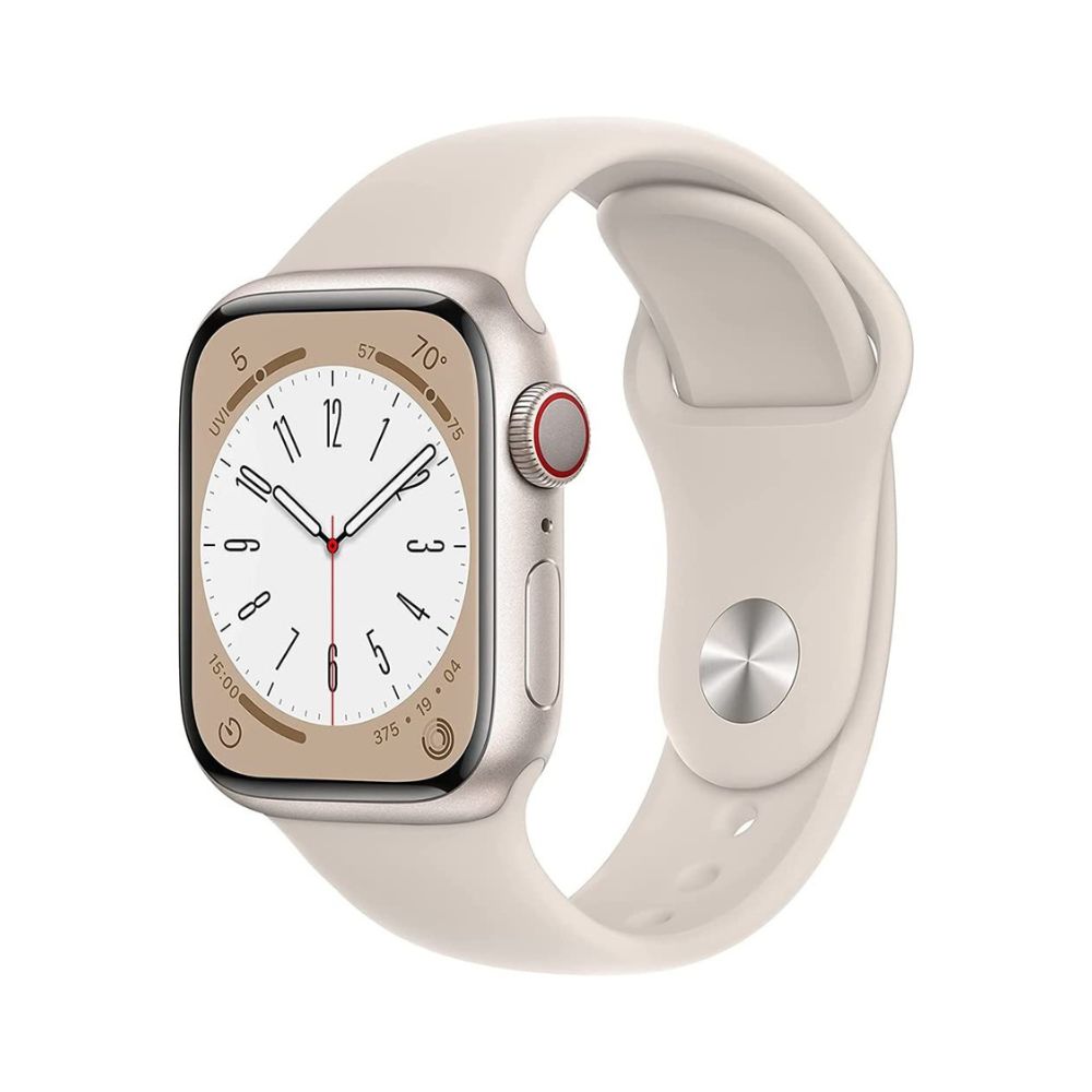 Apple Watch Series 8 GPS+Cell 45mm Starlight Aluminum Case - Starlight Sport Band  - M/L - MNVQ3LL/A