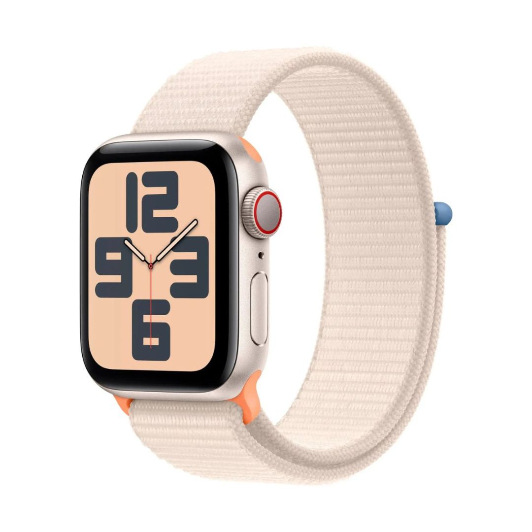 Apple Watch SE 2nd Gen (GPS + Cellular) – 40mm – Starlight Aluminum Case with Starlight Sport Loop – MRG33LL/A