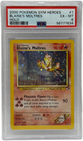 2000 Pokémon Gym Heroes Blaine's Moltres Holo 1/132 PSA 6 EX - MT