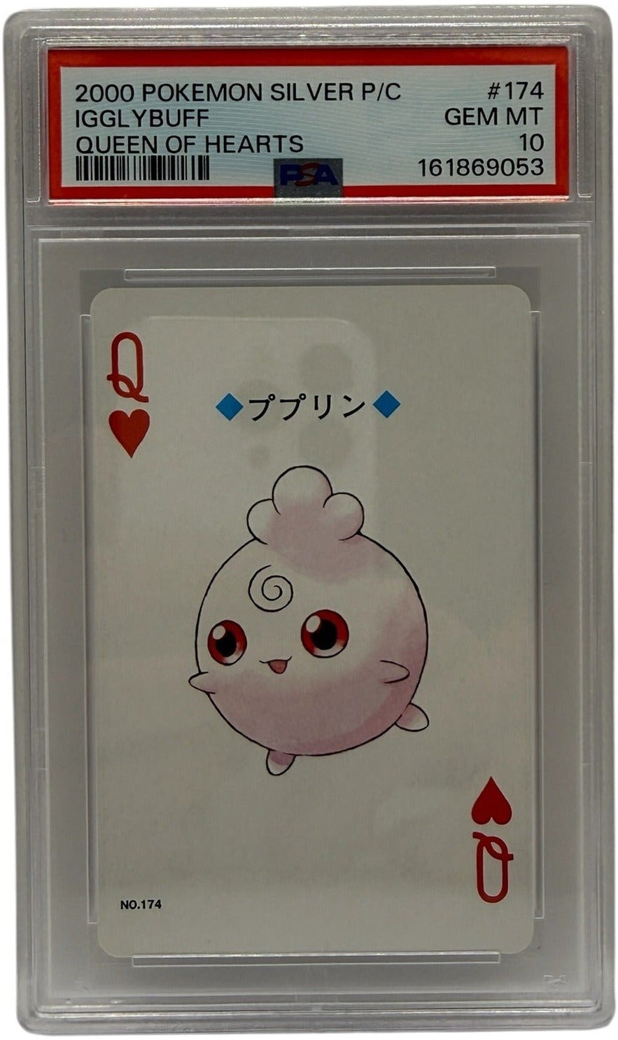 2000 Pokémon Silver Playing Cards Igglybuff Queen of Hearts #174 PSA 10 GEM MINT
