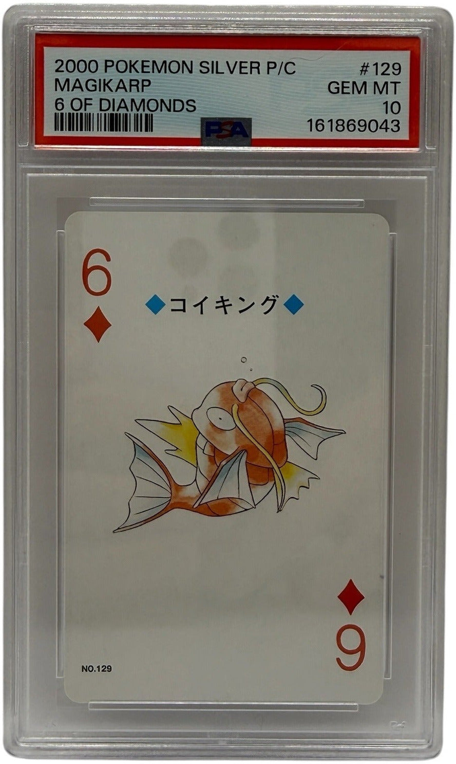 2000 Pokémon Silver Playing Cards Magikarp 6 of Diamonds #129 PSA 10 GEM MINT