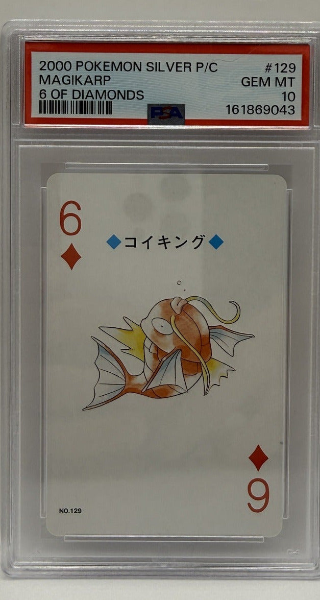 2000 Pokémon Silver Playing Cards Magikarp 6 of Diamonds #129 PSA 10 GEM MINT