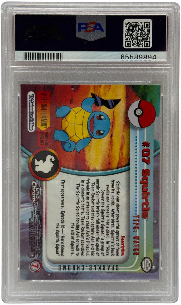 2000 Topps Chrome Pokémon T.V. Squirtle Sparkle #7 PSA 10 GEM MINT