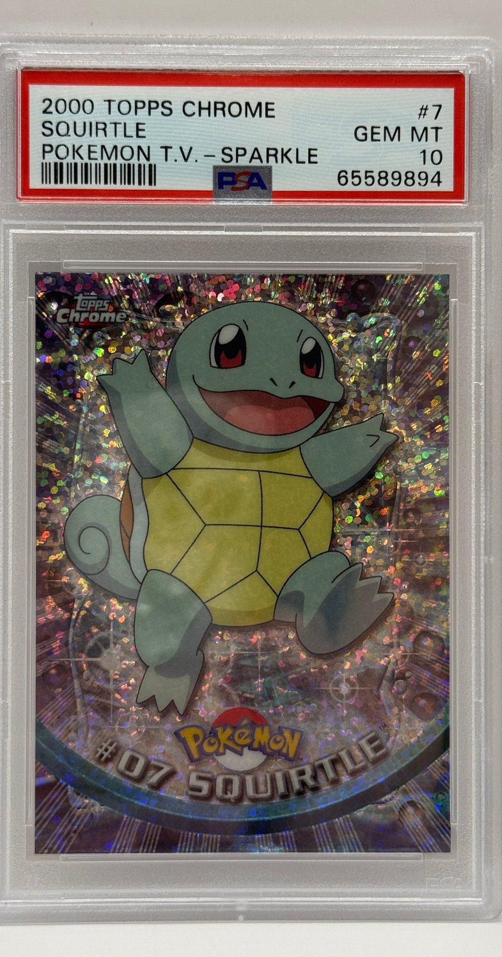 2000 Topps Chrome Pokémon T.V. Squirtle Sparkle #7 PSA 10 GEM MINT