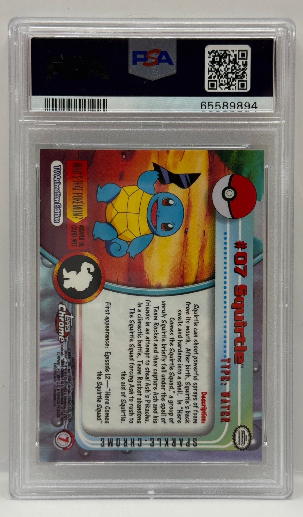 2000 Topps Chrome Pokémon T.V. Squirtle Sparkle #7 PSA 10 GEM MINT