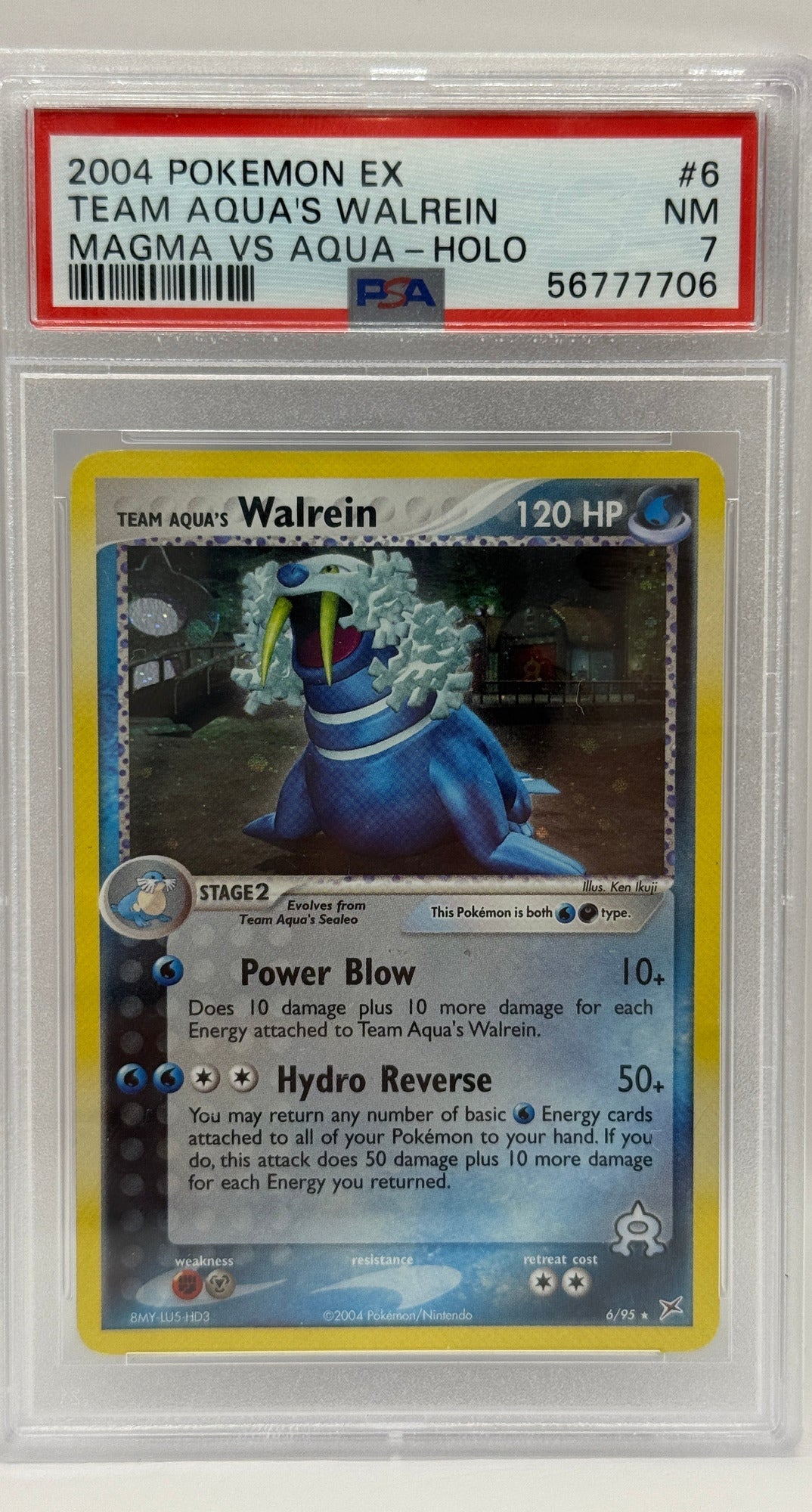 2004 Pokémon EX Team Aqua's Walrein Holo 6/95 PSA 7 NEAR MINT