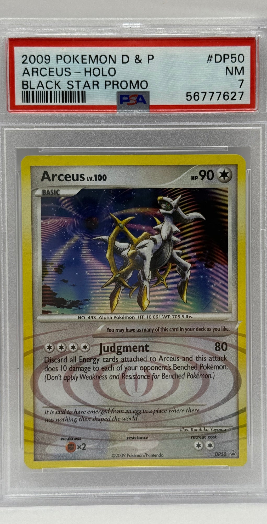 2009 Pokémon Diamond & Pearl Arceus Holo Black Star Promo DP50 PSA 7 NEAR MINT
