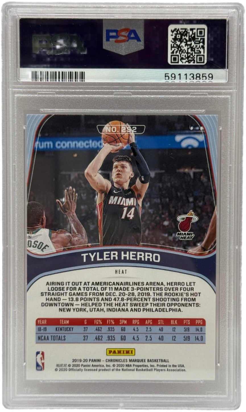 2019 Panini Chronicles Tyler Herro Pink Rookie Card #252 PSA 10 GEM MINT