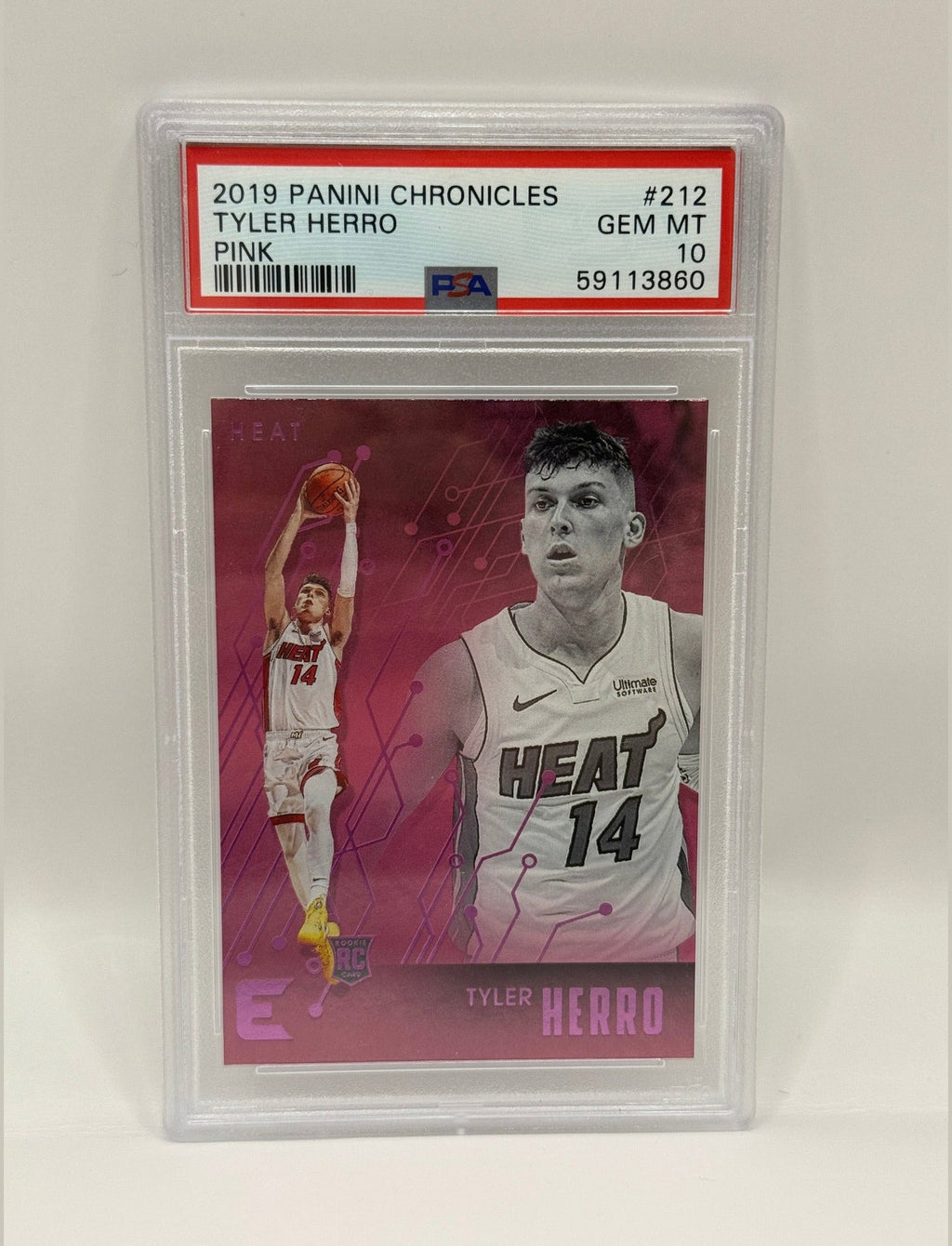 2019 Panini Chronicles Tyler Herro Pink Rookie Card #212 PSA 10 GEM MINT