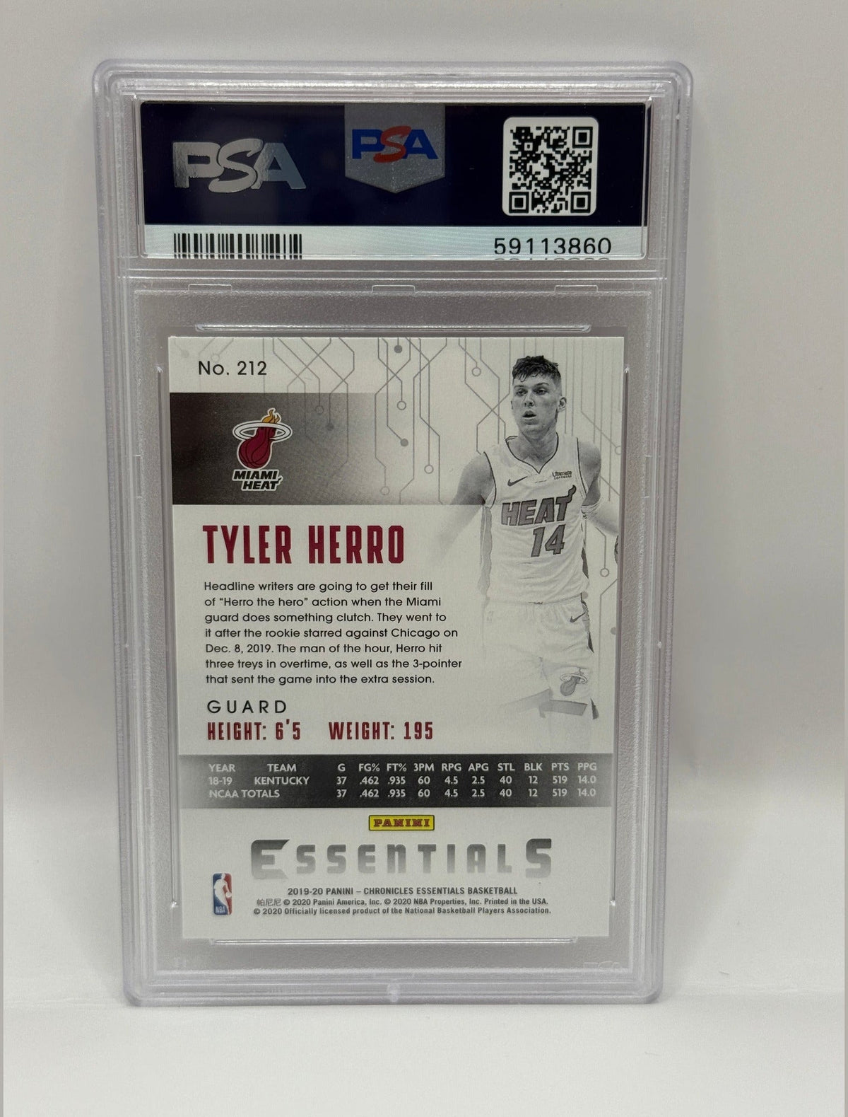 2019 Panini Chronicles Tyler Herro Pink Rookie Card #212 PSA 10 GEM MINT