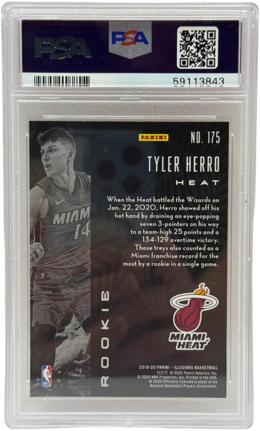 2019 Panini Illusions Tyler Herro Trophy Collection Orange Rookie Card #175 PSA 10 GEM MINT