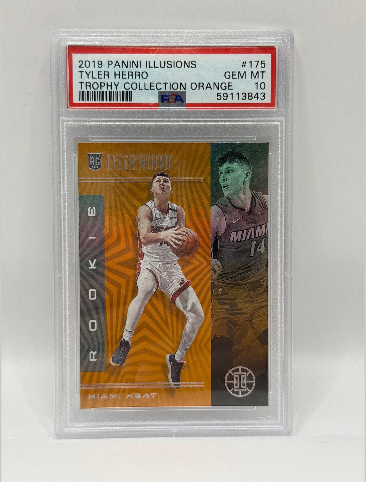 2019 Panini Illusions Tyler Herro Trophy Collection Orange Rookie Card #175 PSA 10 GEM MINT