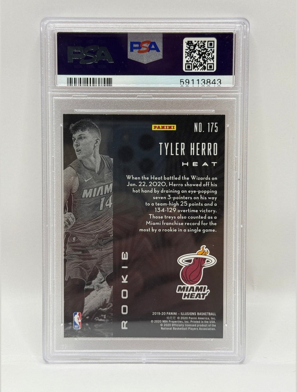 2019 Panini Illusions Tyler Herro Trophy Collection Orange Rookie Card #175 PSA 10 GEM MINT