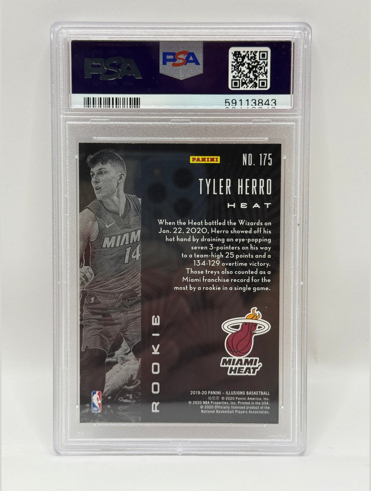 2019 Panini Illusions Tyler Herro Trophy Collection Orange Rookie Card #175 PSA 10 GEM MINT