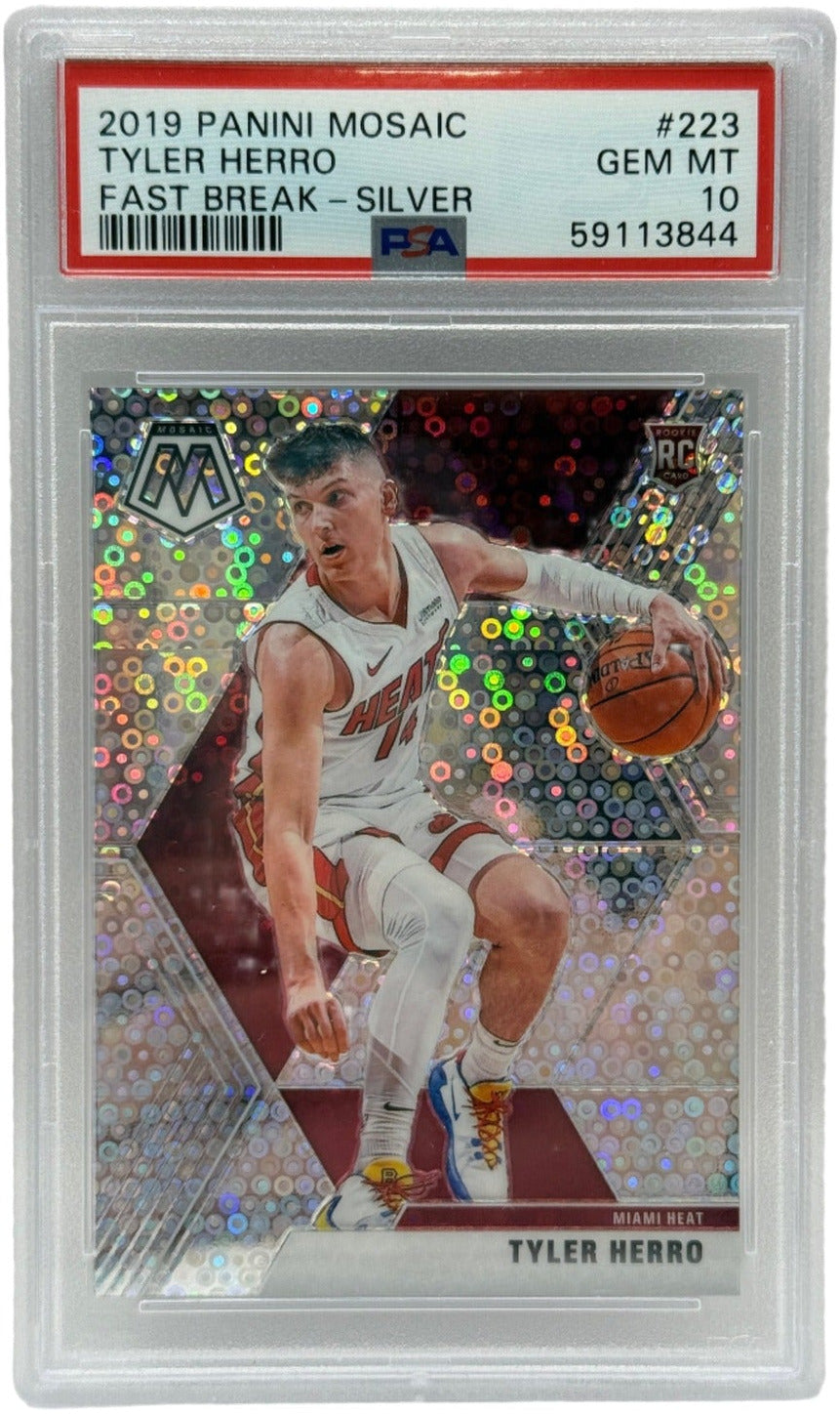 2019 Panini Mosaic Tyler Herro Fast Break Silver Rookie Card #223 PSA 10 GEM MINT