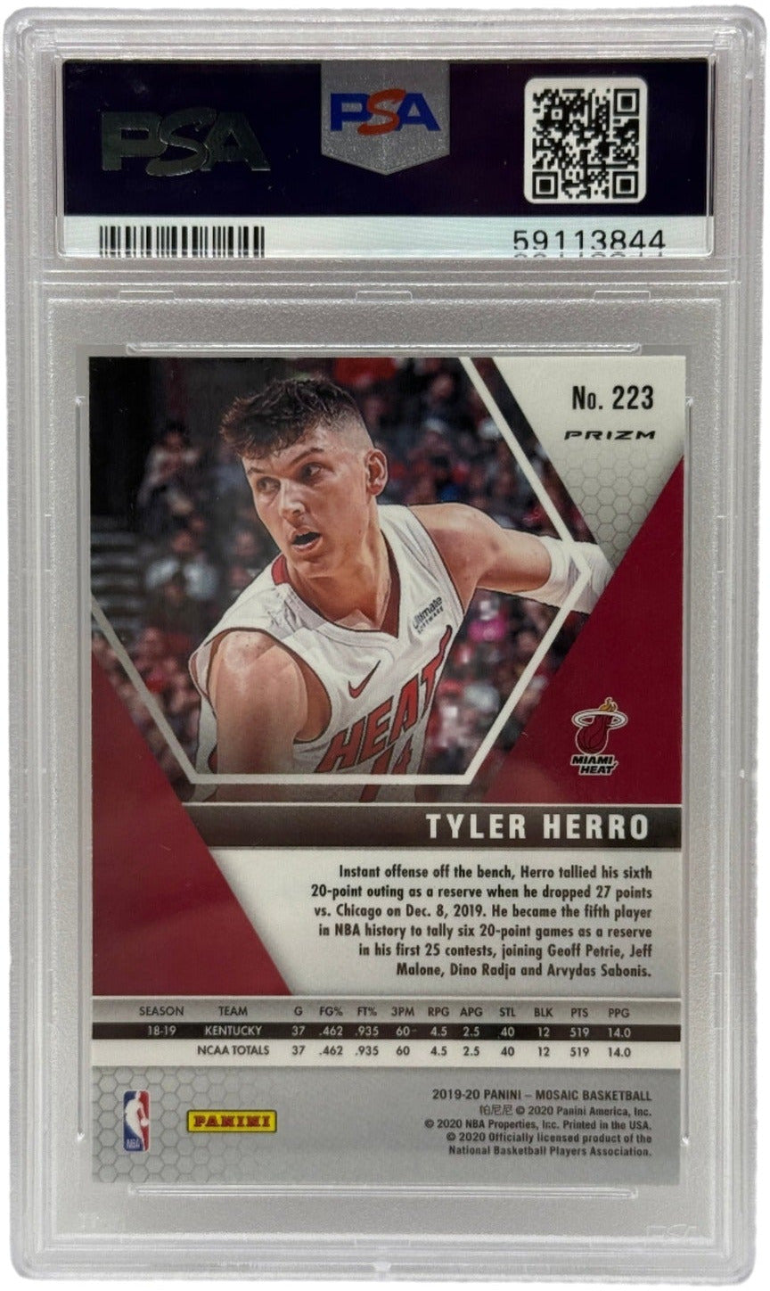 2019 Panini Mosaic Tyler Herro Fast Break Silver Rookie Card #223 PSA 10 GEM MINT