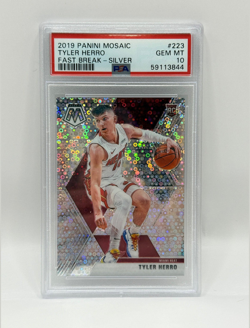 2019 Panini Mosaic Tyler Herro Fast Break Silver Rookie Card #223 PSA 10 GEM MINT
