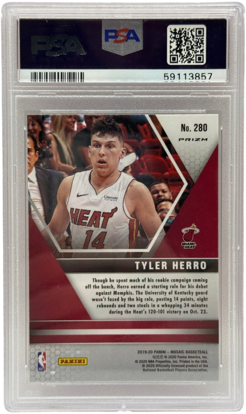 2019 Panini Mosaic Tyler Herro Pink Camo Rookie Card #280 PSA 10 GEM MINT