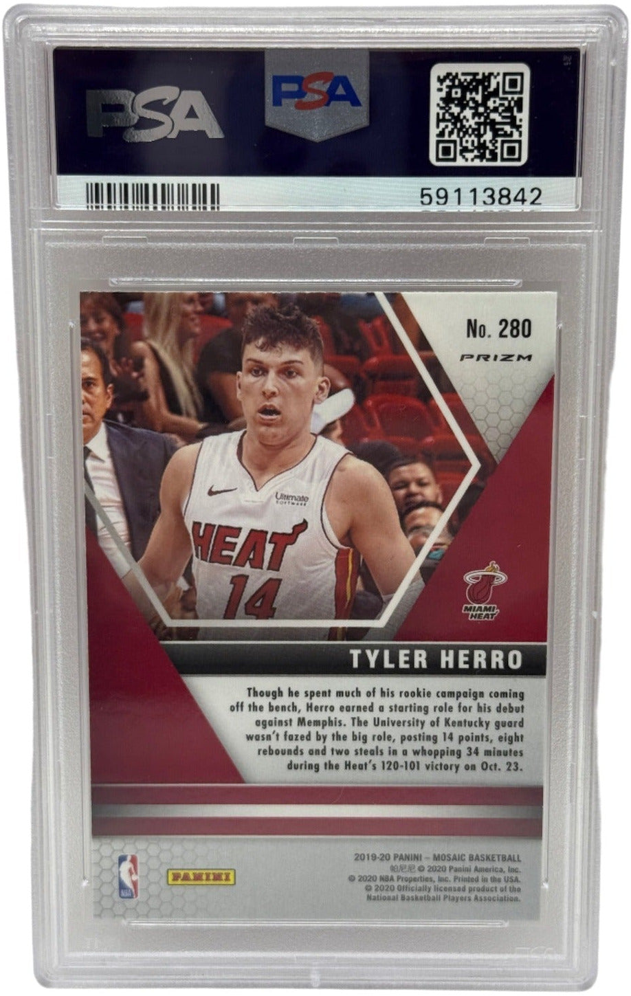 2019 Panini Mosaic Tyler Herro Reactive Orange Rookie Card #280 PSA 10 GEM MINT