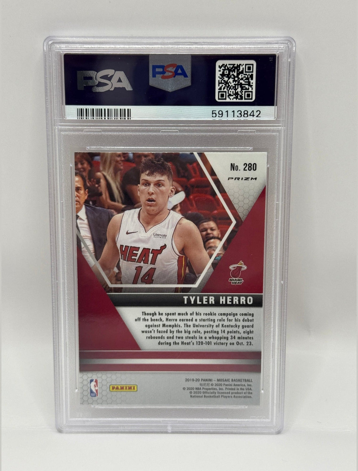 2019 Panini Mosaic Tyler Herro Reactive Orange Rookie Card #280 PSA 10 GEM MINT