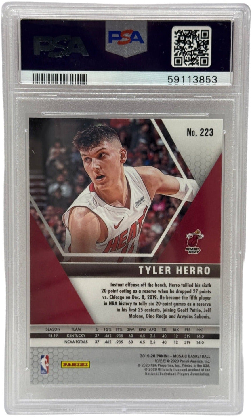 2019 Panini Mosaic Tyler Herro Rookie Card #223 PSA 10 GEM MINT