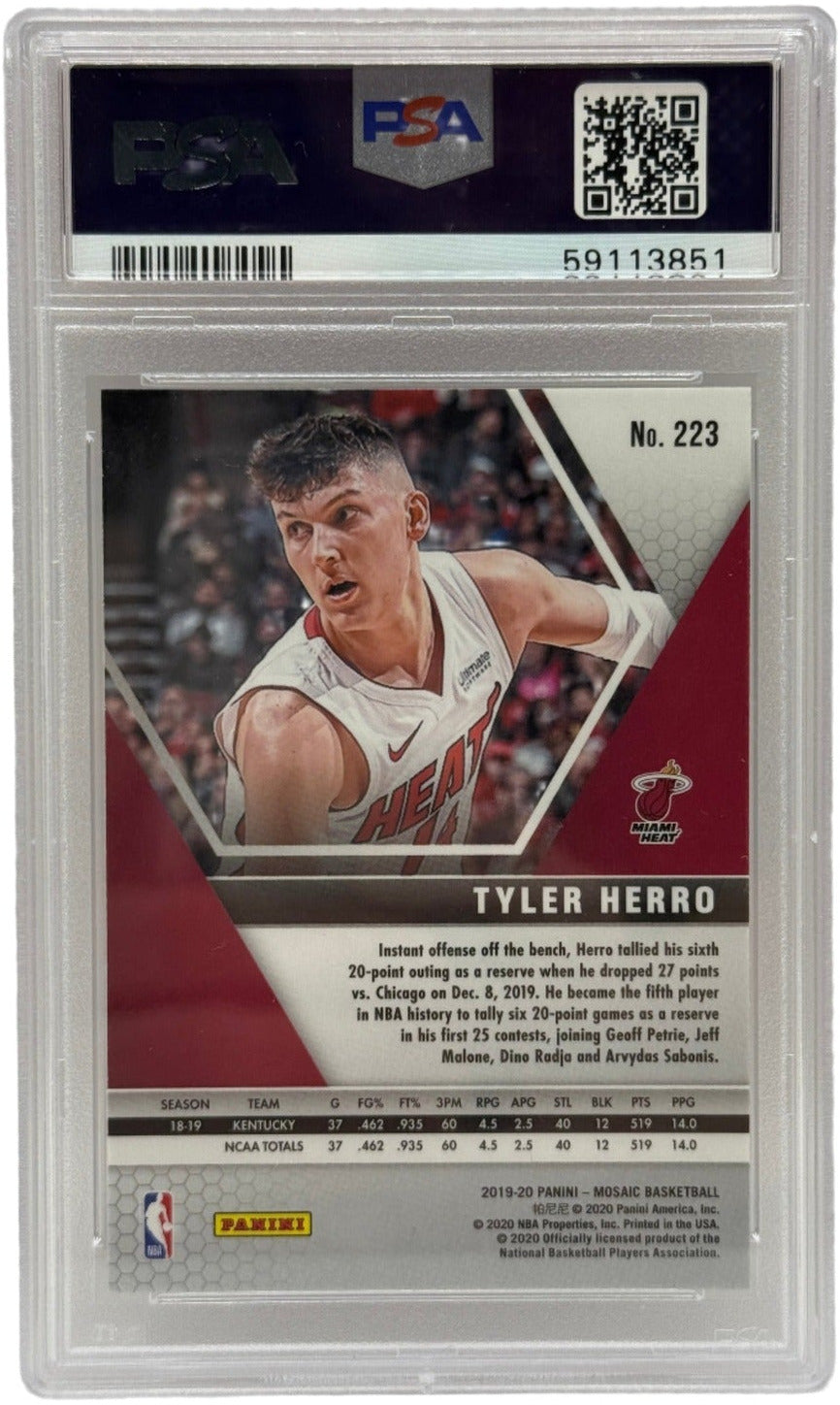 2019 Panini Mosaic Tyler Herro Rookie Card #223 PSA 9 MINT