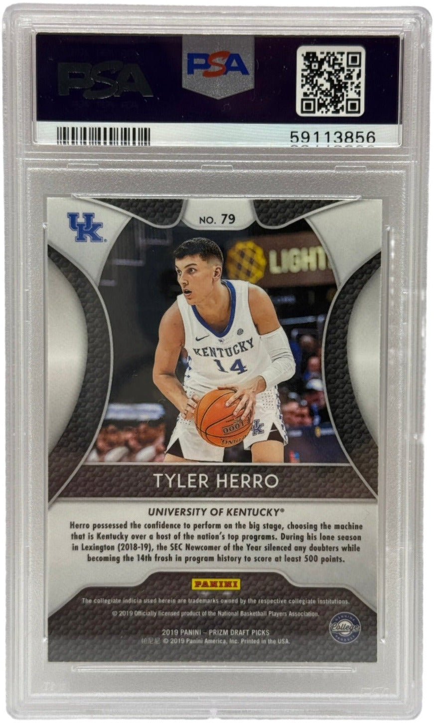 2019 Panini Prizm Draft Picks Tyler Herro Rookie Card #79 PSA 9 MINT