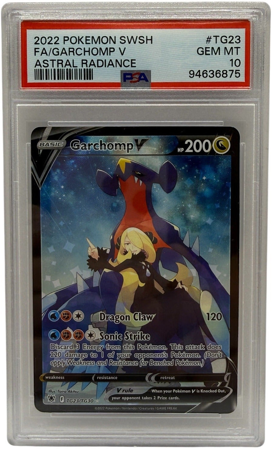 2022 Pokémon SWSH Astral Radiance Garchomp V FA #TG23 PSA 10 GEM MINT
