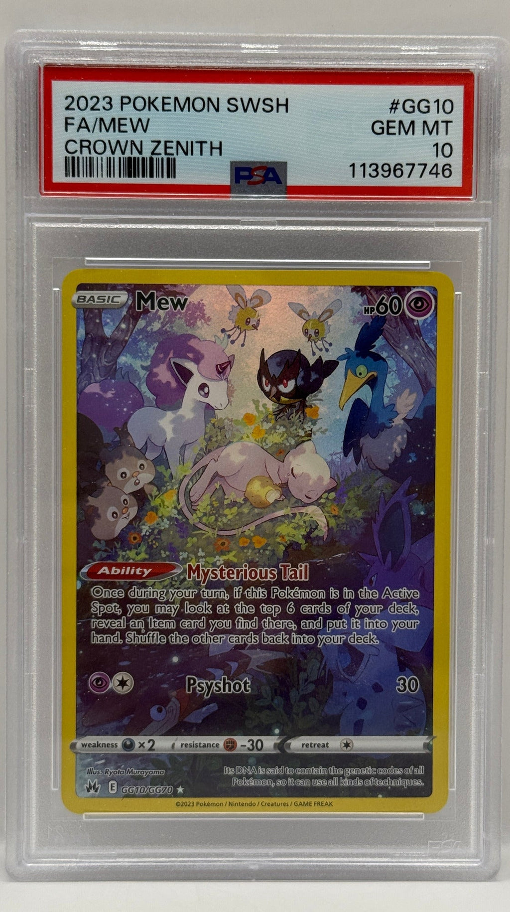 2023 Pokémon Crown Zenith Mew Full Art #GG10 SWSH PSA 10 GEM MINT