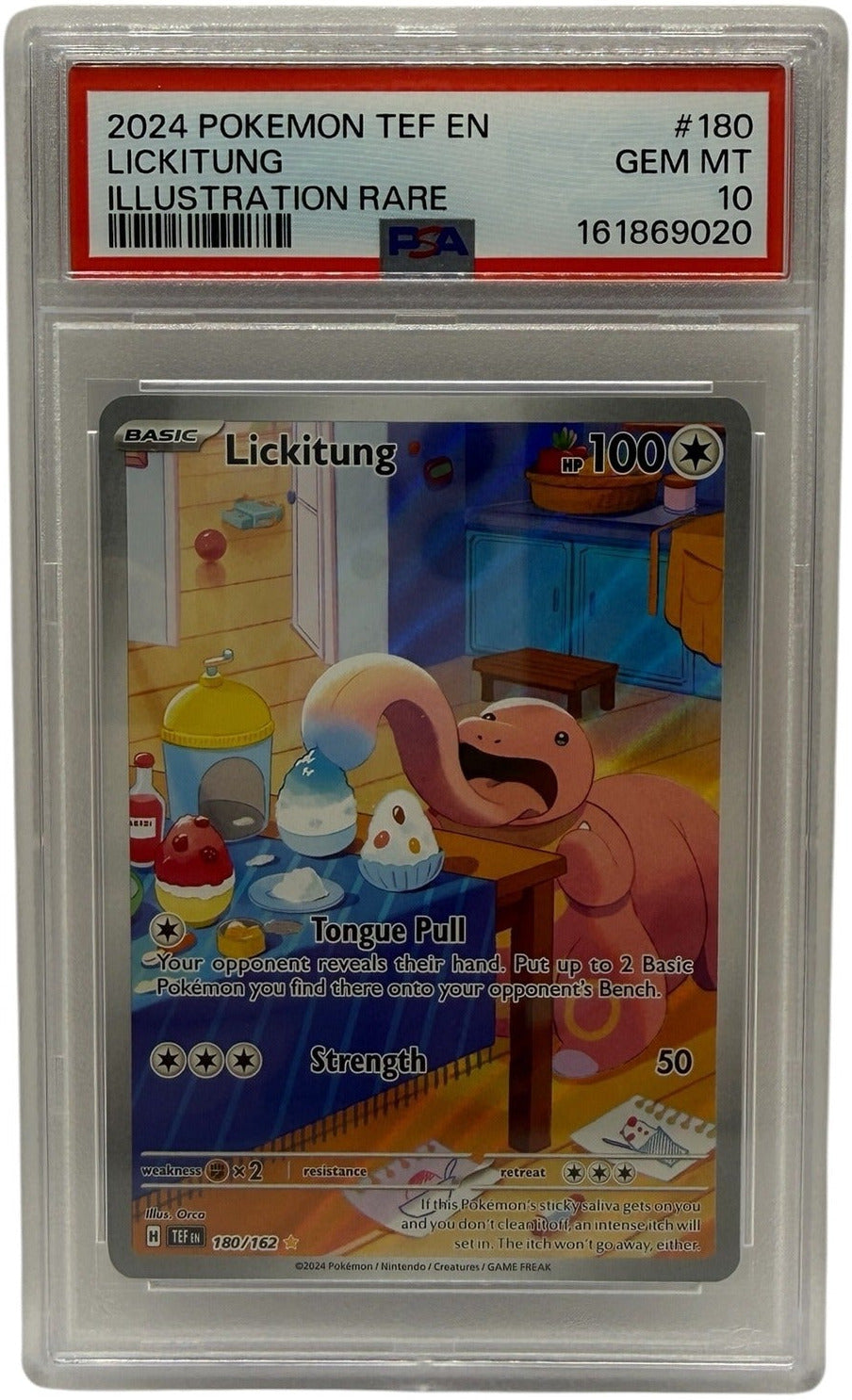 2024 Pokémon SV Temporal Forces Lickitung Illustration Rare #180 PSA 10 GEM MINT